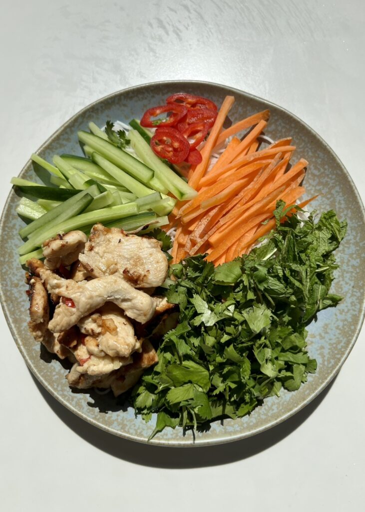 Ingredients for noodle salad