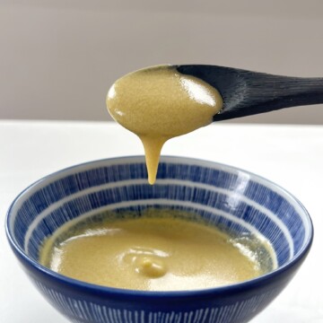 Spoonful of salad dressing.