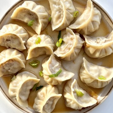 A plate of dumplings.