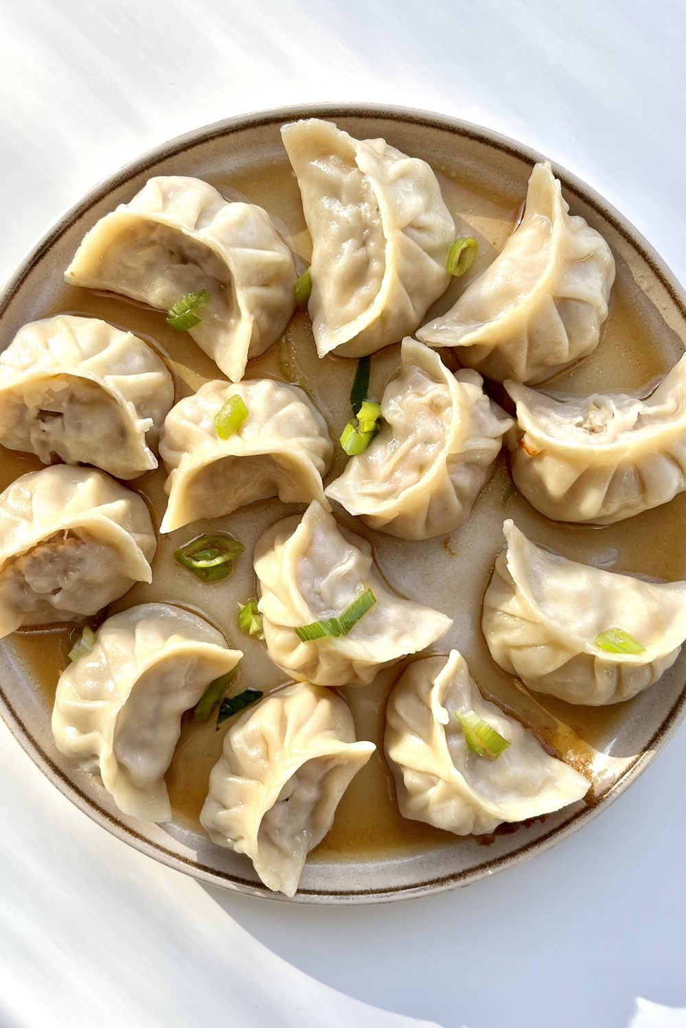 A plate of dumplings.