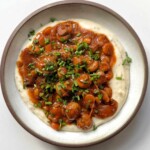 Bowl of mushroom bourguignon.