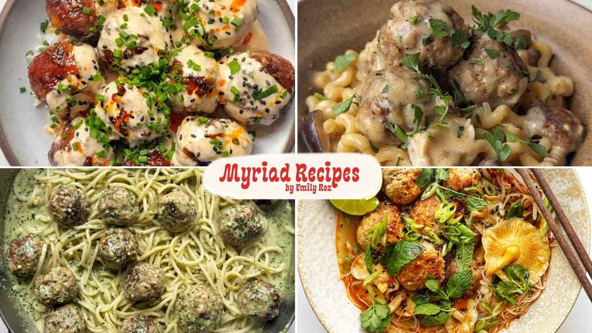 A montage of Emily Roz's 10 easy meatball recipes she makes on repeat.